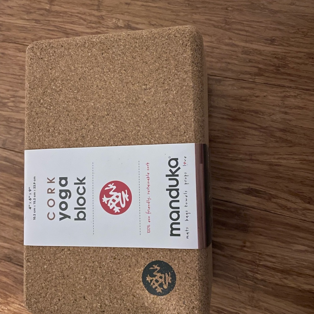 Large Manduka cork yoga block new!